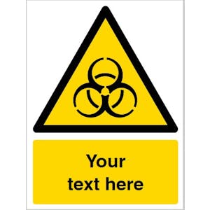 Custom Biological Hazard Warning Safety Sign