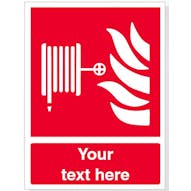 Custom Fire Hose Reel Safety Sign