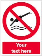 Custom No Diving Safety Sign