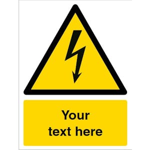 Custom Electricity Warning Safety Sign