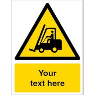 Custom Forklift Trucks Warning Safety Sign
