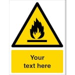 Custom Flammable Material Warning Safety Sign