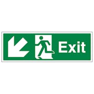 Exit Arrow Down And Left - Landscape - Removable Vinyl