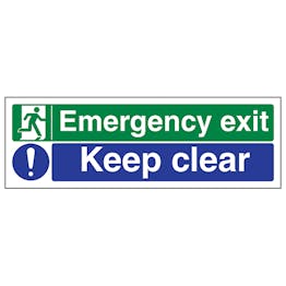 Emergency Exit / Keep Clear - Super-Tough Rigid Plastic
