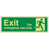 Exit For Emergency Use Only Running Man Right
