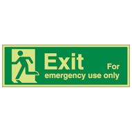 Exit For Emergency Use Only Running Man Left