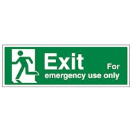 Exit For Emergency Use Only Left - Landscape