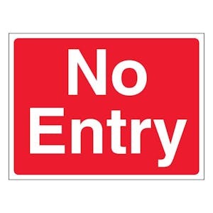 No Entry - Landscape - Red