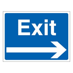 Exit - Landscape - Blue - Arrow Right