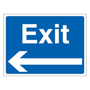 Exit - Landscape - Blue - Arrow Left