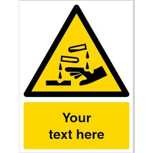 Custom Corrosive Substance Warning Safety Sign