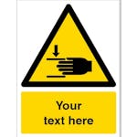 Custom Crushing Of Hands Warning Safety Sign