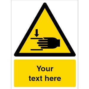 Custom Crushing Of Hands Warning Safety Sign
