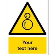 Custom Counter Rotating Rollers Warning Safety Sign
