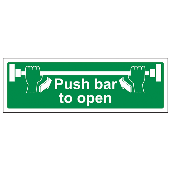 Sticker All Sizes & Materials Fire Push Bar to Open Sign - Escape Q5A8 