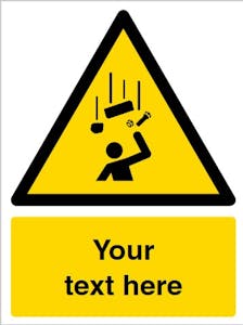 Custom Falling Objects Warning Safety Sign