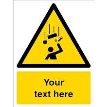 Custom Falling Objects Warning Safety Sign