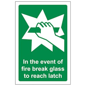 In The Event Of Fire Break Glass To Reach Latch