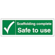 Scaffolding Complete Safe To Use - Landscape