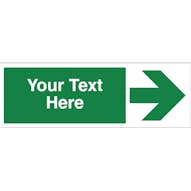 Custom Green Arrow Right Safety Sign