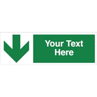 Custom Green Arrow Down Safety Sign