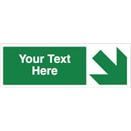 Custom Green Arrow Down/Right Safety Sign