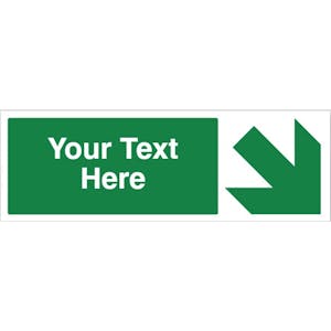 Custom Green Arrow Down/Right Safety Sign