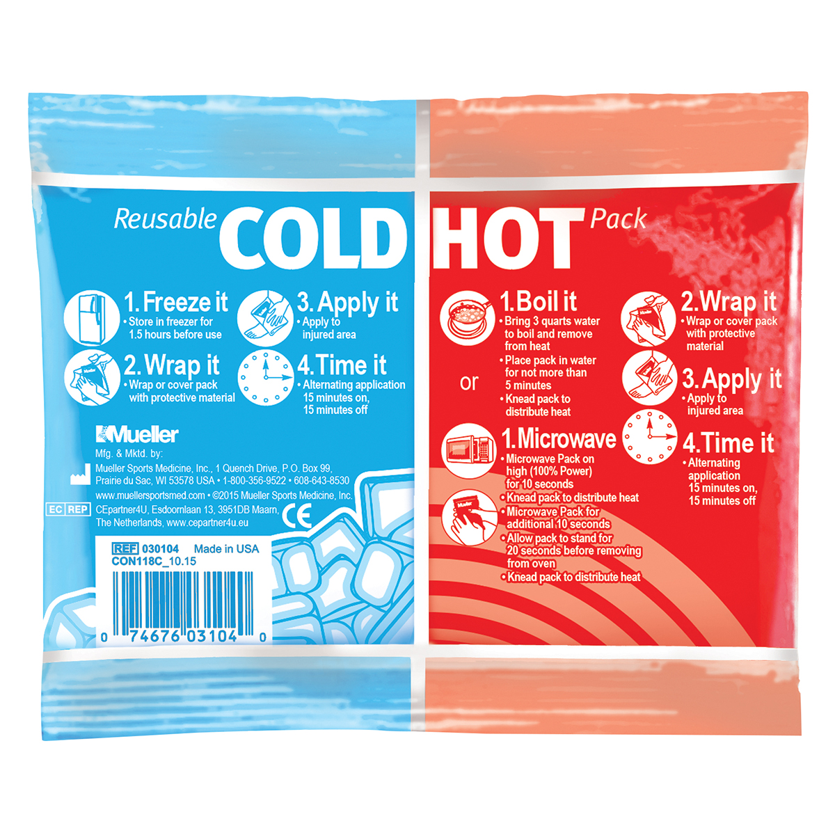 Охлаждающе-согревающий пакет многоразовый Mueller. Cold hot Pack. Reusable Cold/hot Pack Mueller. Разогревающий пакет.