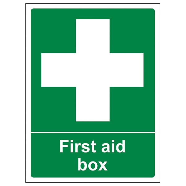 Self Adhesive Sticker First aid box sign 150mm x 200mm 
