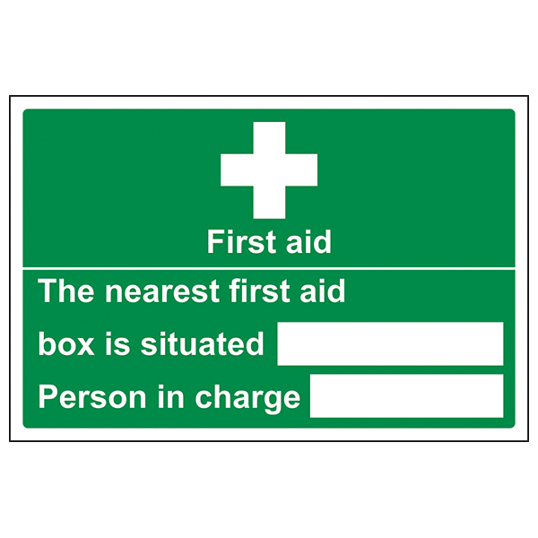 1mm Plastic Emergency Safety First Aiders Are/First Aid Box Is Situated Sign