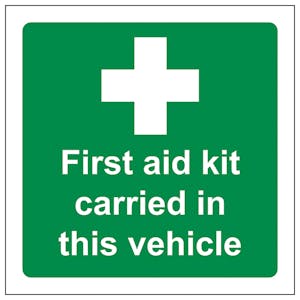 First Aid Kit Carried In This Vehicle - Window Sticker
