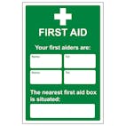 Your First Aiders Are / Nearest First Aid Box