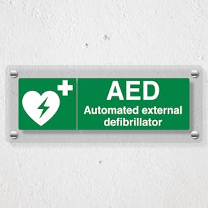 AED Automated External Defibrillator - Landscape - Acrylic Sign