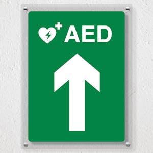 AED Arrow Up - Acrylic Sign