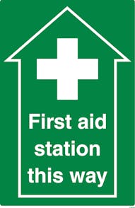 First Aid Stations This Way - Sticker