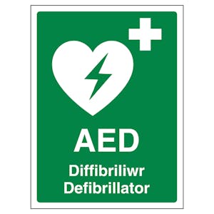 Welsh/English - AED Emergency Defibrillator