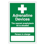 Adrenaline Devices The Nearest Anaphylaxis Kit Is Situated: - Portrait