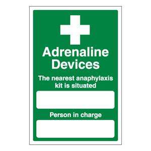 Adrenaline Devices The Nearest Anaphylaxis Kit Is Situated: - Portrait