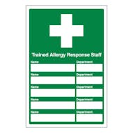 Trained Allergy Response Staff Name Department - Portrait