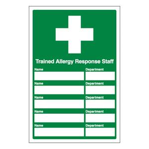 Trained Allergy Response Staff Name Department - Portrait