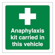 Anaphylaxis kit carried in this vehicle