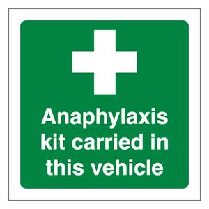 Anaphylaxis kit carried in this vehicle