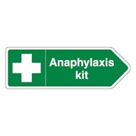 Anaphylaxis kit - Arrow Right - Shaped Sign
