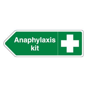 Anaphylaxis kit - Arrow Left - Shaped Sign