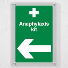 Anaphylaxis kit - Arrow Left - Acrylic Sign