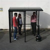 Curved 4-Sided Smoking Shelter - Aluminium Roof
