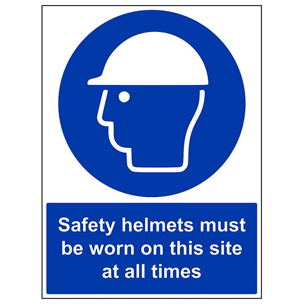 Safety Helmets Must Be Worn Portrait Hazard Signs Safety Signs