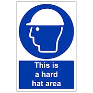 This Is A Hard Hat Area - Super-Tough Rigid Plastic