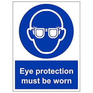 Eye protection must be worn - Super-Tough Rigid Plastic