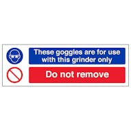 Goggles For Use With Grinder/Not To Be Taken Away